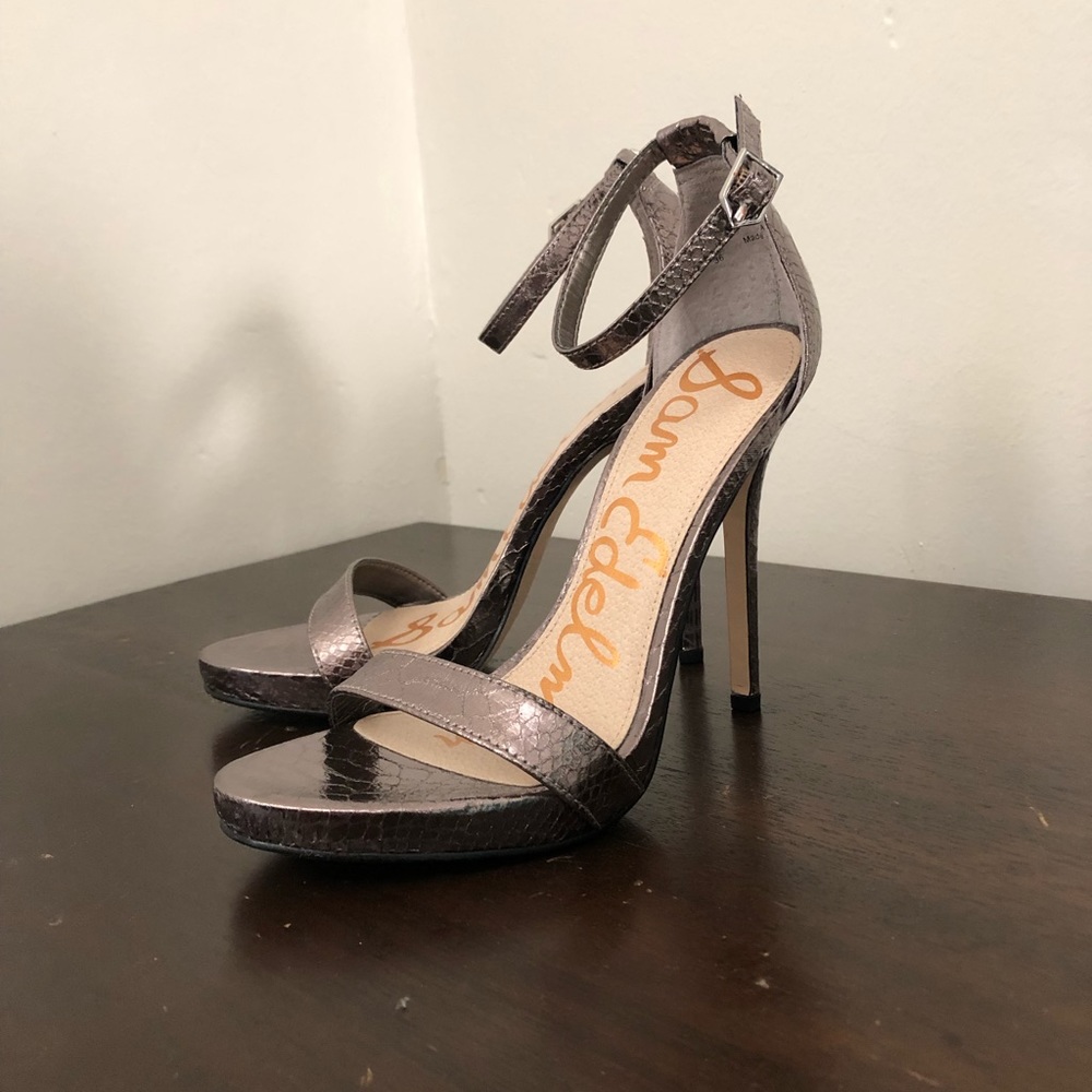 New Sam Edelman Stilettos In Pewter Python 6.5 - image 2